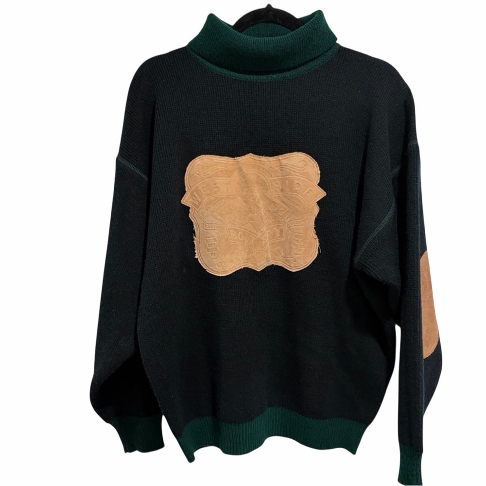 2/$25 Men's Hunting & Fishing by Coconut Club Black and Green Turtleneck Sweater